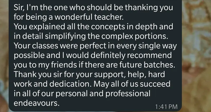 WhatsApp feedback from Rayan for Pankh Aviators